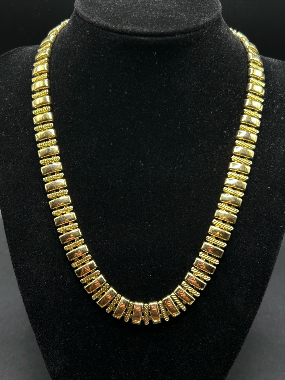 VTG Napier Classic Bar Link Gold Tone Necklace, 18"
